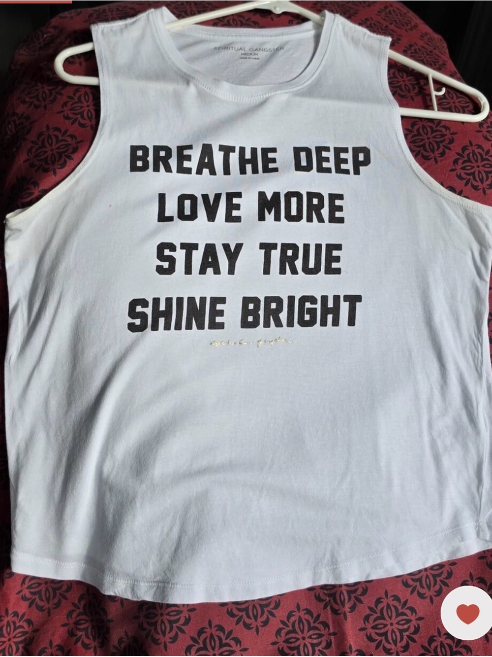 Spiritual Gangster Breayhe Deep White Graphic Tank Medium